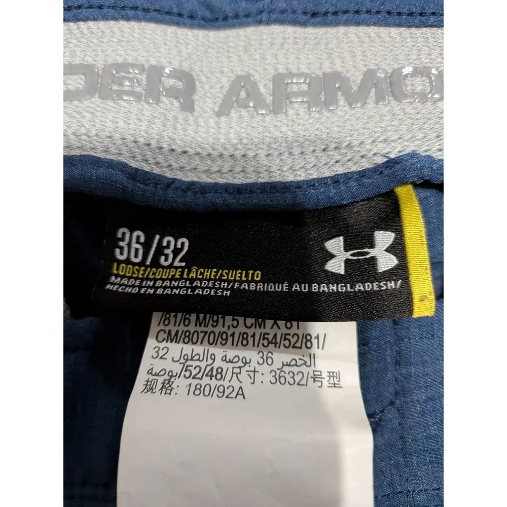 Under Armour Mens Match Play Golf Pants Blue Heather 1290160 HeatGear 36 x 30.5